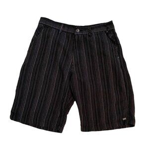 REEF Mens Pinstriped Shorts Retro Y2K Surfer Skater Brand Size 32 Casual‎ Wear